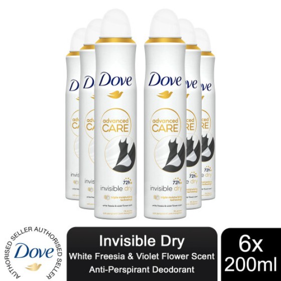 Dove Advanced Care AP アンティパースピラントスプレー 200ml（6本購入 - インビジブルドライ）
